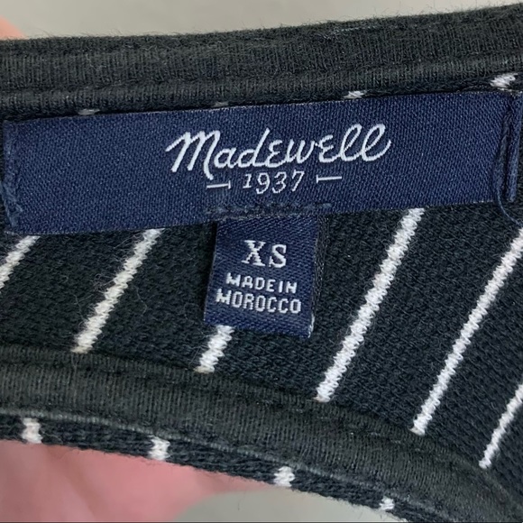 Madewell Black White Striped Fit And Flare Dress - Picture 8 of 10